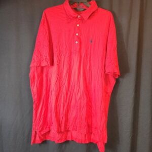 Ralph Lauren Polo‎ Golf Mens Red Short Sleeve Polo Shirt XXL Vintage Lisle
